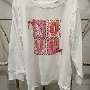 White Kids Shirt with Love Design DTF Transfer